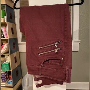 Maroon size 22 full length torrid denim skinny jeans/jeggings.